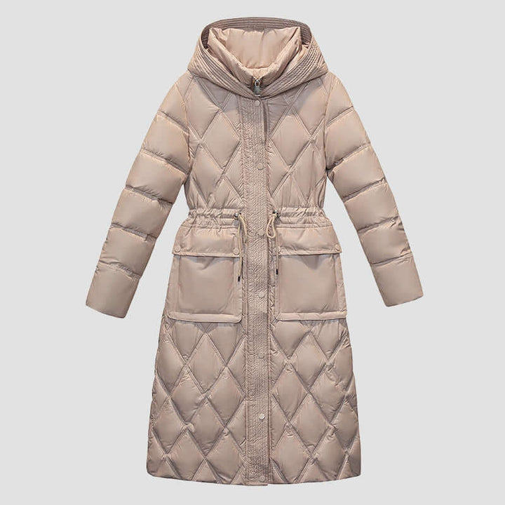 Fashionable women's insulated jacket, ideal for winter outerwear.