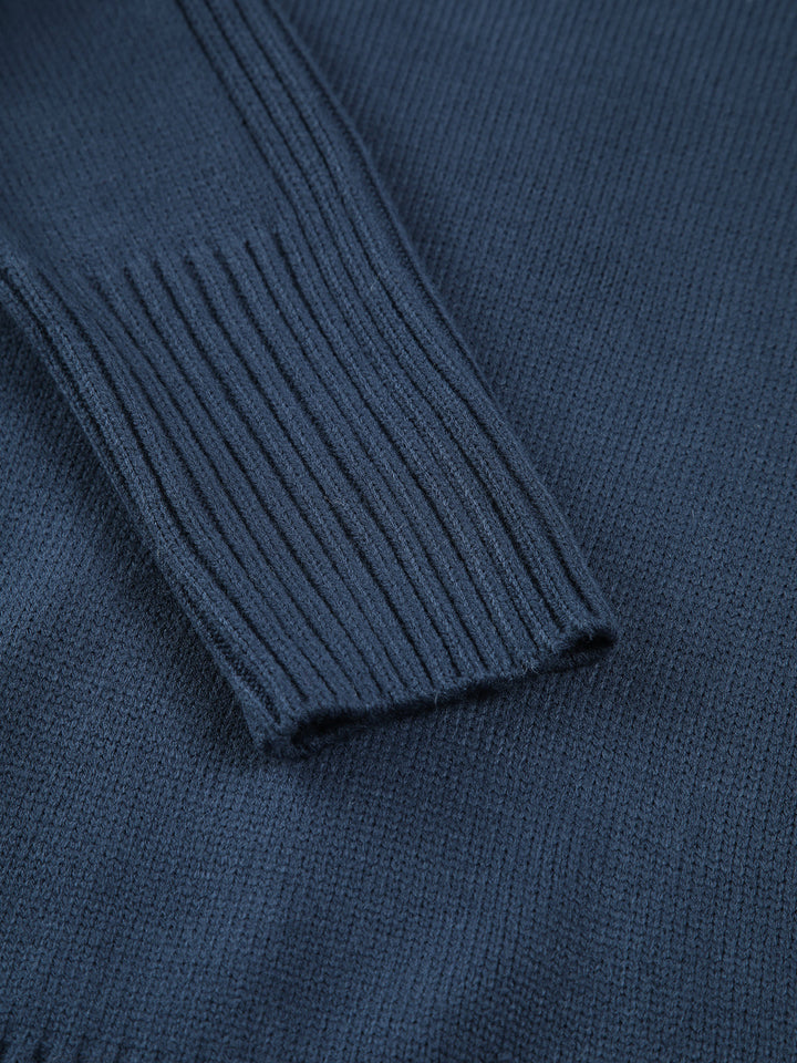 Versatile women's long sleeve ribbed mock neck sweater, a cozy essential for winter fashion.