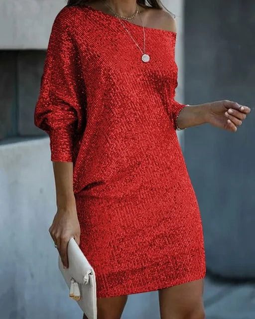 Glamorous women's sequin evening dress, dazzling design for a radiant look at any special occasion.