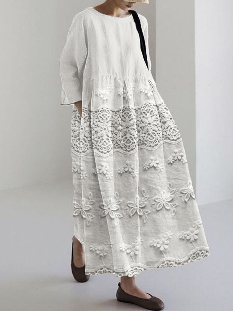 Women's delicate floral midi dress, perfect for spring/summer, with a flowy fit and elegant print.