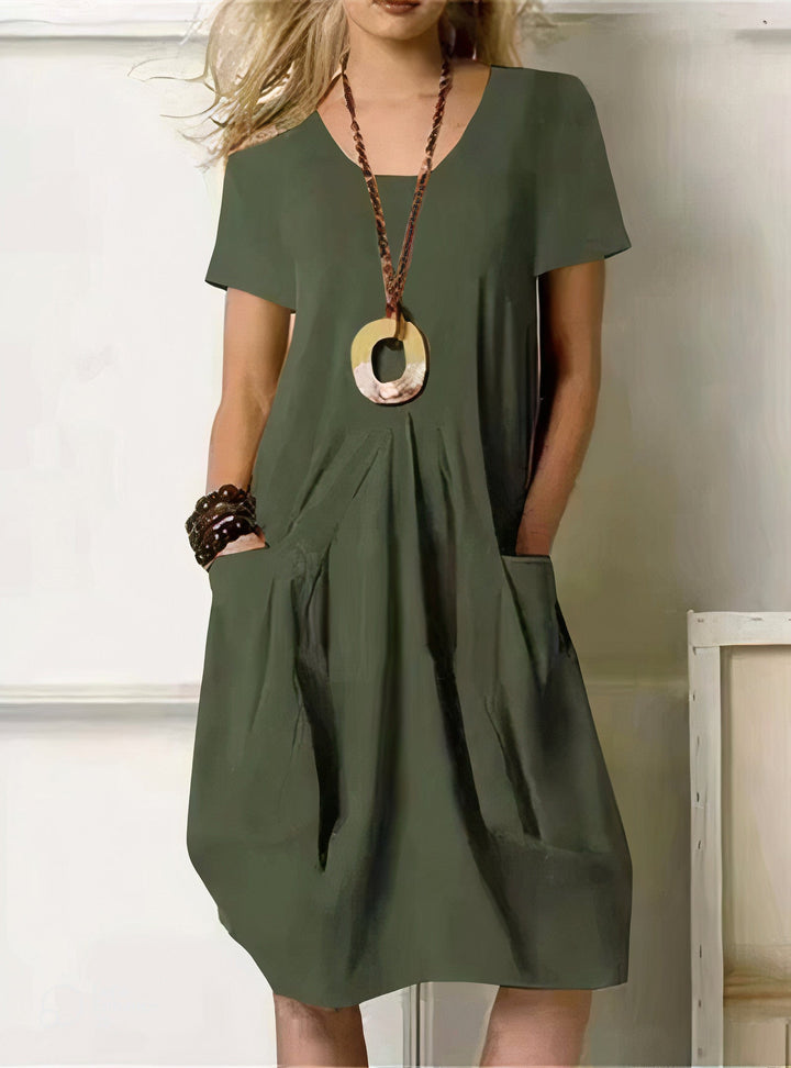 Women's effortless casual dress with a relaxed & flattering fit, perfect for summer everyday wear. Comfortable and versatile.
