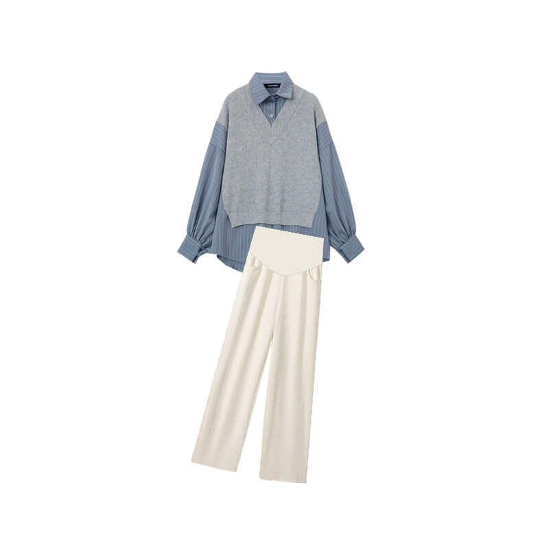 Stylish women's co-ord set with a relaxed fit midi top and wide leg pants, perfect for casual summer wear.