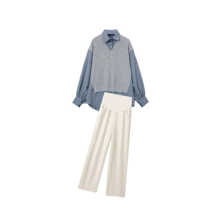 Stylish women's co-ord set with a relaxed fit midi top and wide leg pants, perfect for casual summer wear.