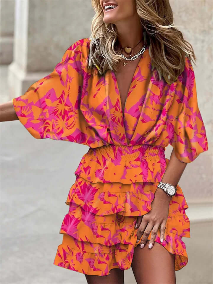 Elegant women's long sleeve maxi dress, a comfortable and flowy choice for stylish summer and vacation outfits.
