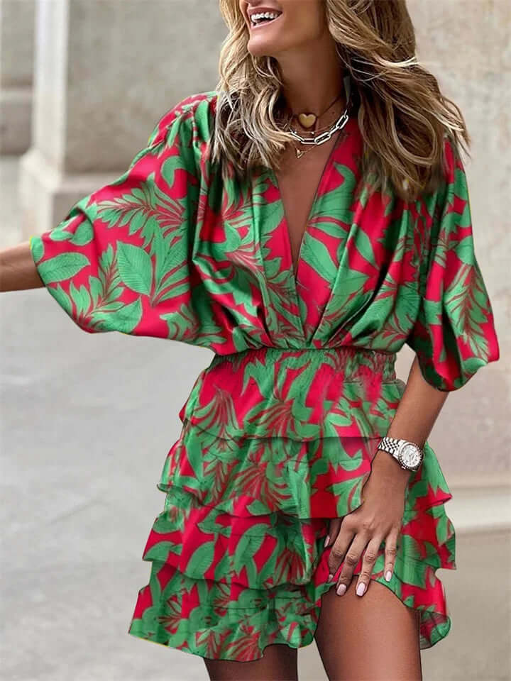Effortless flowy long sleeve maxi dress for women, offering a comfortable and stylish look for any summer occasion.