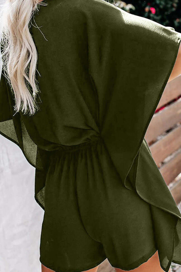 Modern women's V-neck loose jumpsuit, offering ultimate comfort and an effortless casual look.