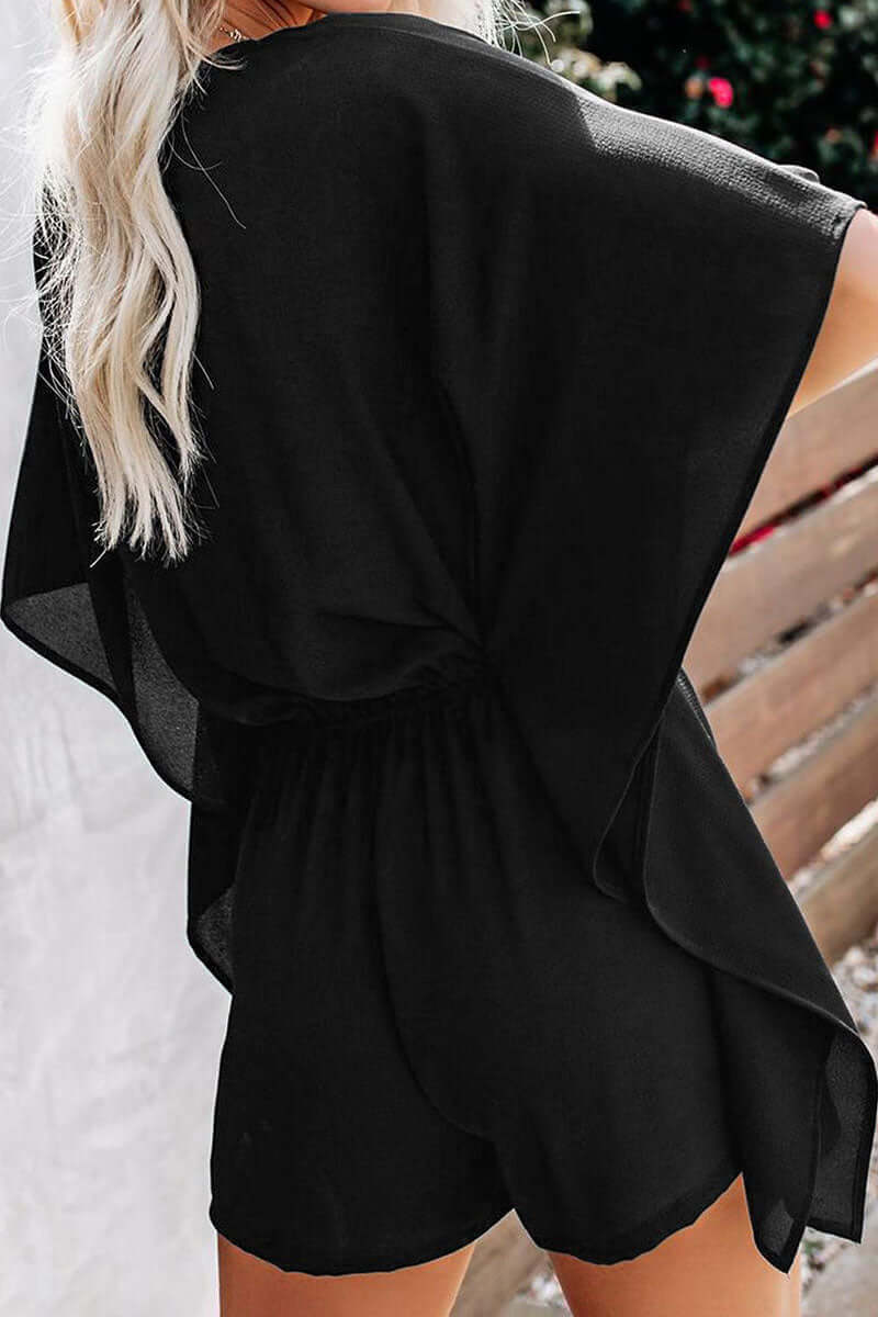Chic women's V-neck loose jumpsuit, combining comfort and fashion for any casual occasion.