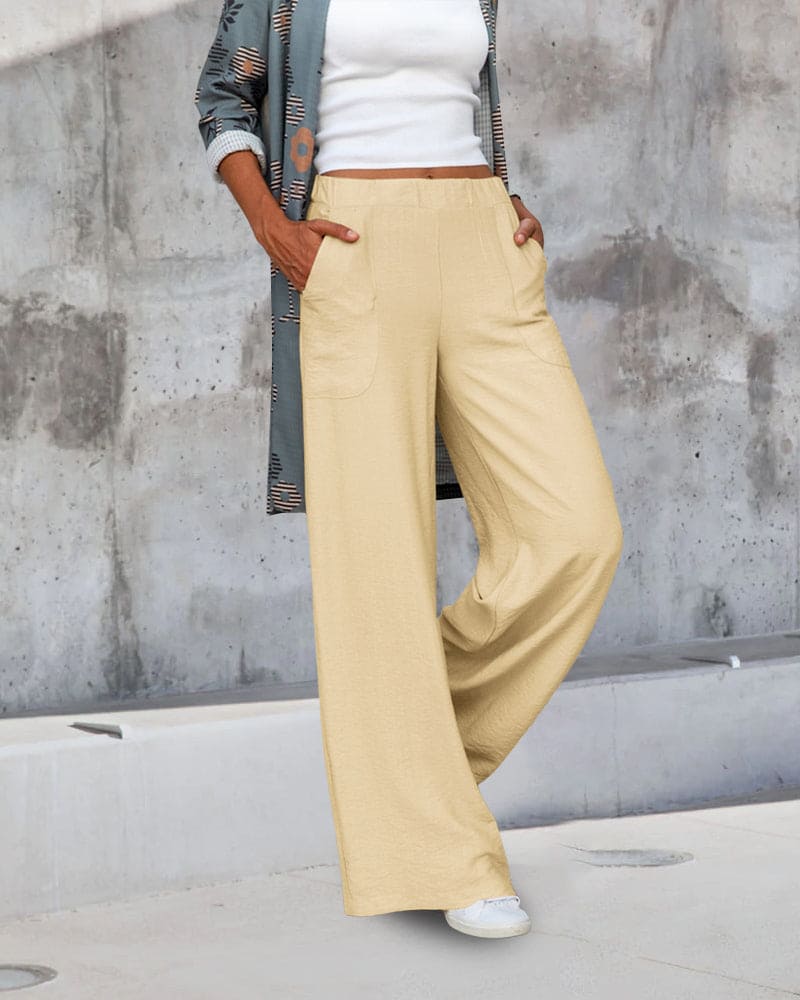 Women's Effortless Wide Leg Trousers in a soft, comfortable fit for daily wear.