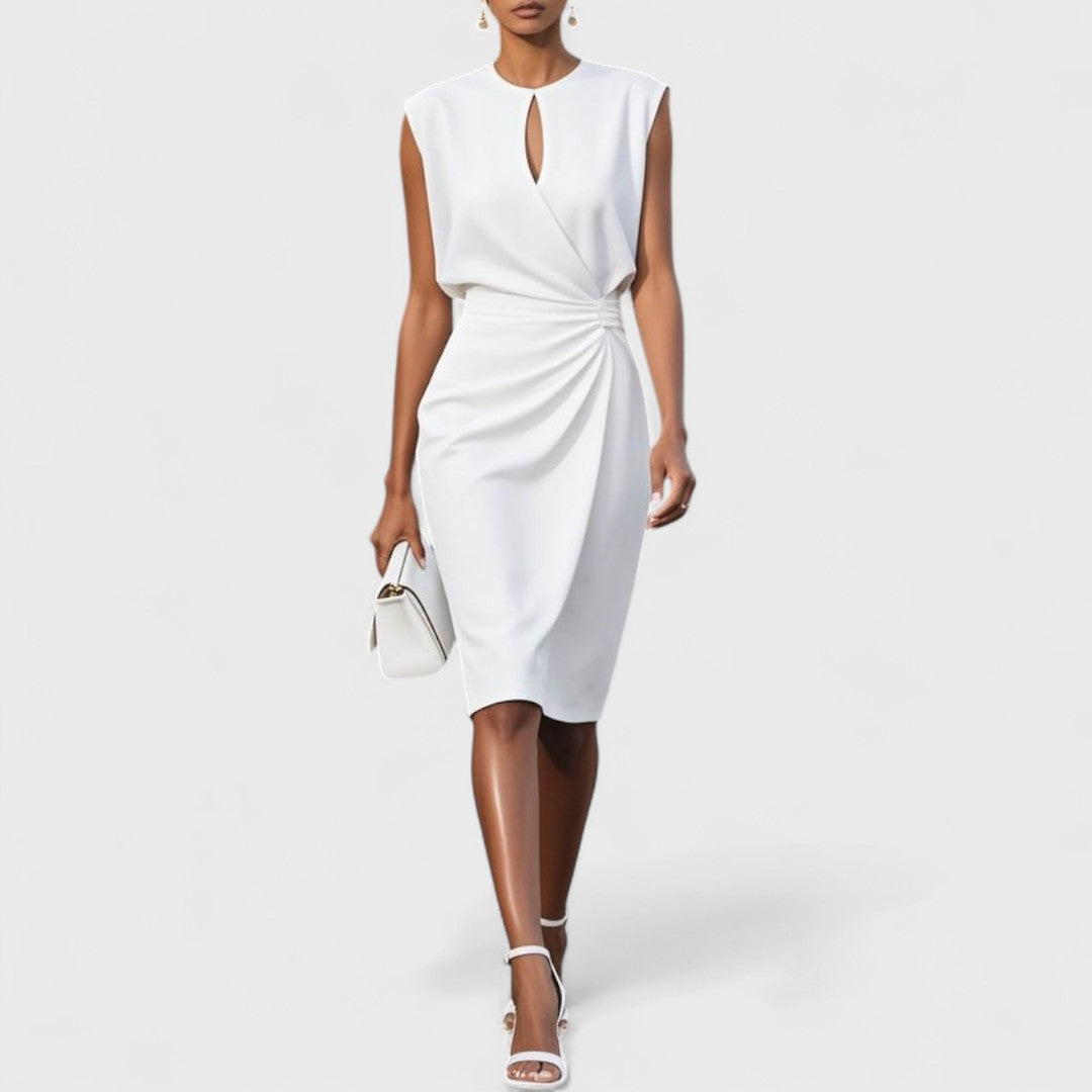 Chic women's cocktail dress, elegant & sophisticated for parties. Timeless fashion with a flattering silhouette.