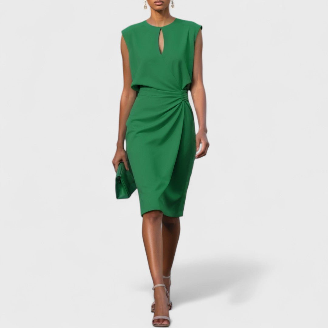 Versatile women's elegant dress, chic & timeless style. Flattering fit for sophisticated party and cocktail occasions.