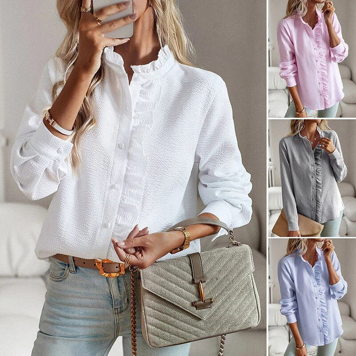Women's elegant comfort blouse, a versatile classic top for chic everyday fashion style.