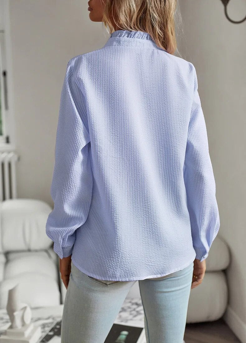 Pink women's elegant comfort blouse, a comfortable and stylish top for versatile wear.
