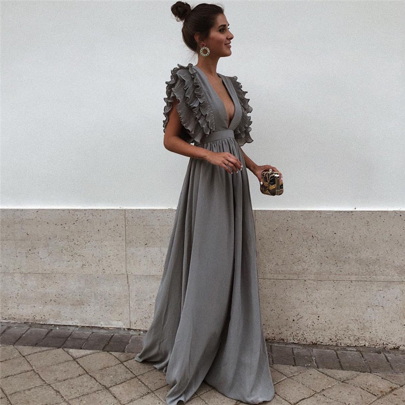 Elegant formal maxi dress for women, perfect for evening events or parties. Long, chic & comfortable.