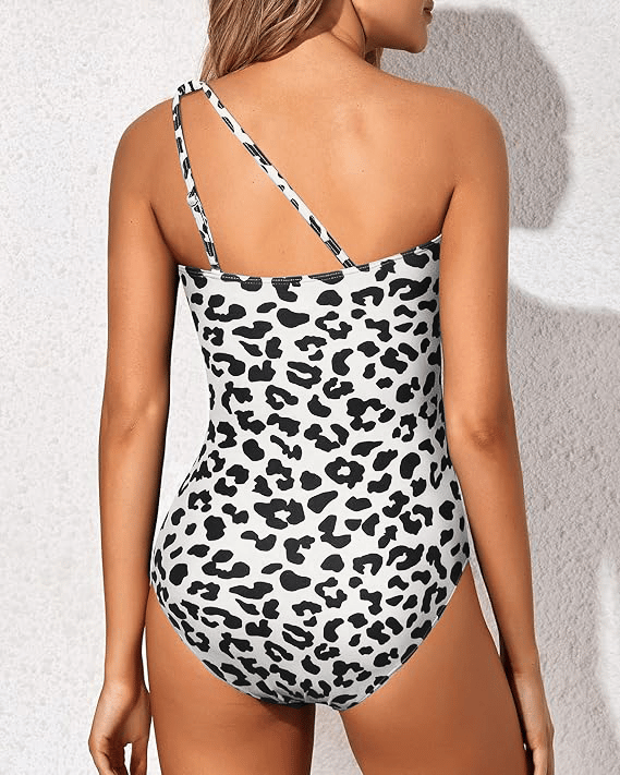 Flattering one-piece swimsuit for women, featuring a stylish one-shoulder design & tummy control.