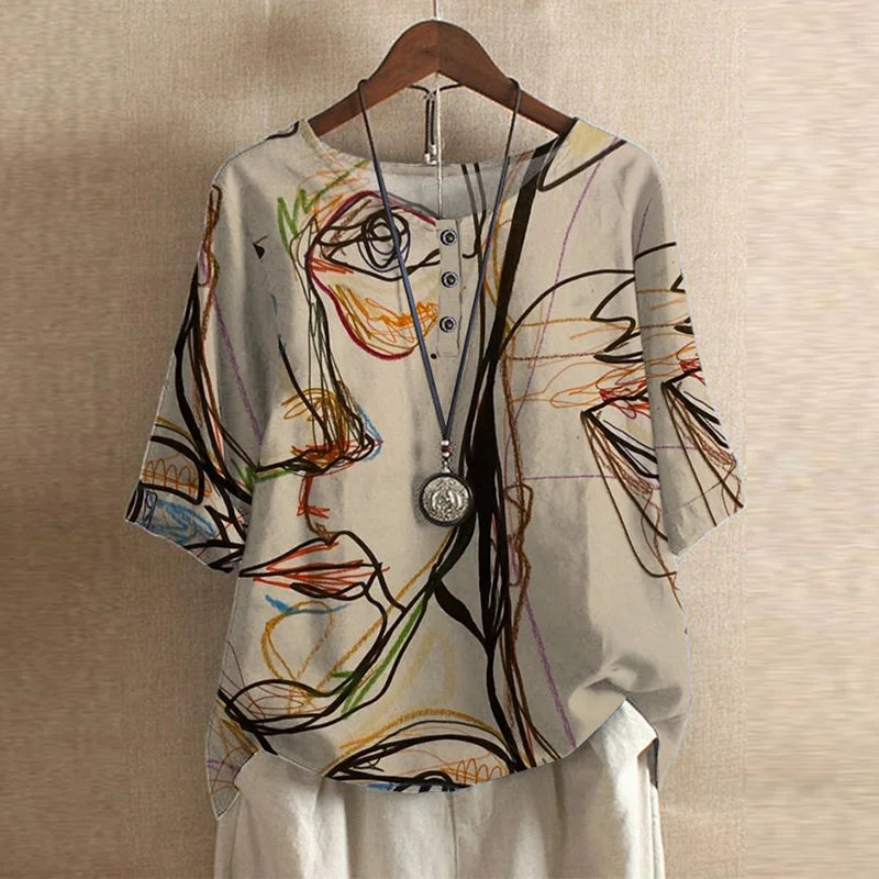 Stylish women's elegant retro blouse, a comfortable long sleeve vintage top easily paired with any outfit.