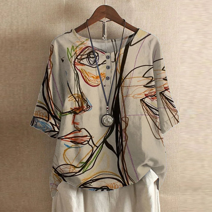 Stylish women's elegant retro blouse, a comfortable long sleeve vintage top easily paired with any outfit.
