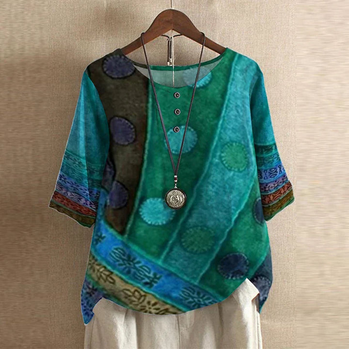 Comfortable women's versatile long sleeve blouse, elegant retro top for daily wear or special occasions.