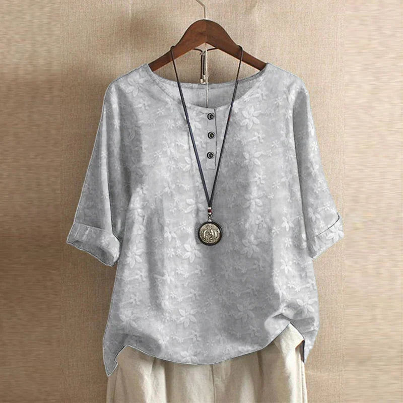 Elegant women's classic fashion blouse, a refined retro-inspired top with long sleeves.