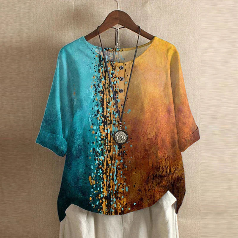 Versatile women's elegant retro blouse, perfect as a chic classic long sleeve top for any event.