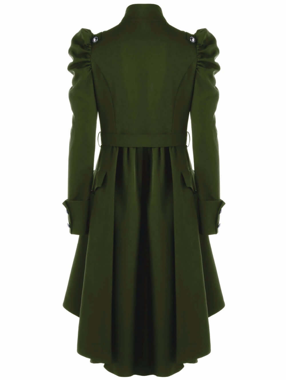 Luxurious women's retro midi jacket with an elegant high standing collar.