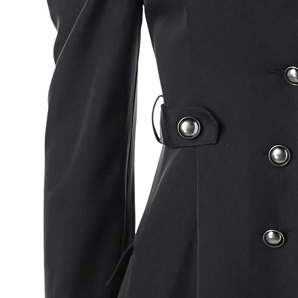 Dressy women's retro midi jacket, standing collar, ideal for formal occasions.