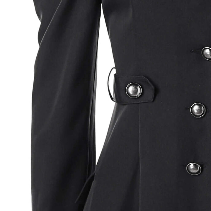 Dressy women's retro midi jacket, standing collar, ideal for formal occasions.