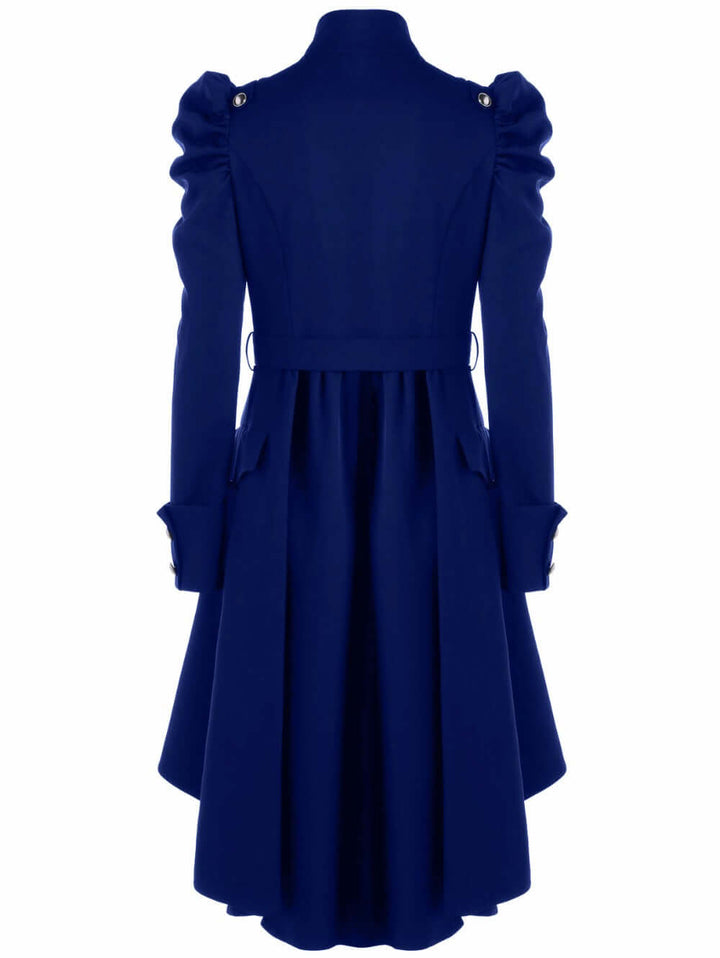 Fashionable women's retro midi jacket, elegant standing collar for versatile wear.