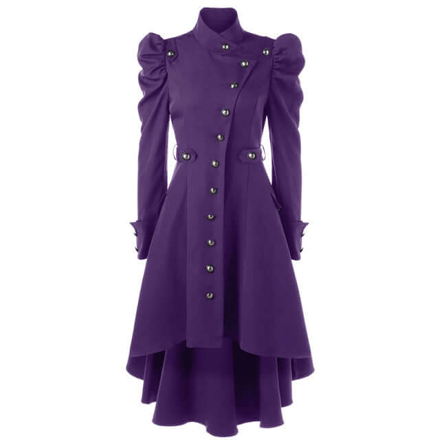 Tailored women's retro midi jacket, elegant standing collar, premium outerwear.
