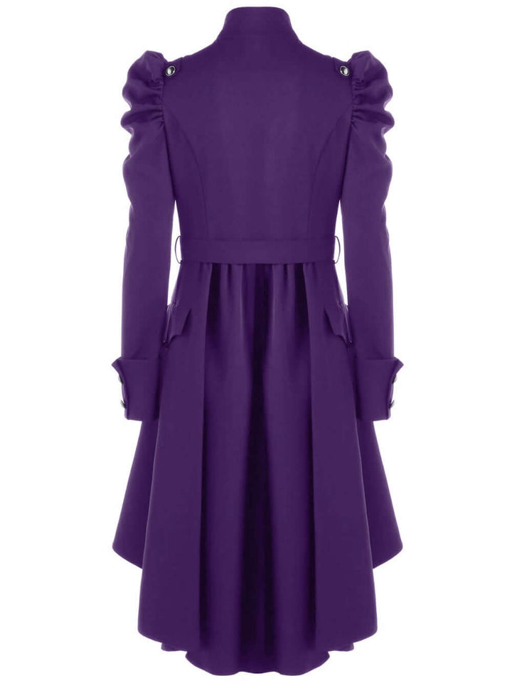 Women's elegant retro midi jacket, featuring a distinguished standing collar.