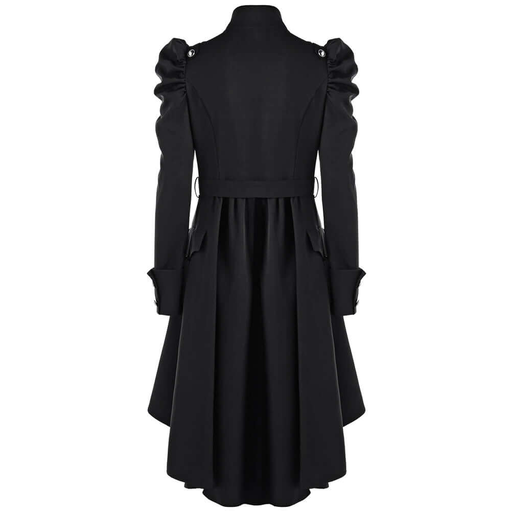 Elegant women's retro midi outerwear, jacket features a stylish standing collar.