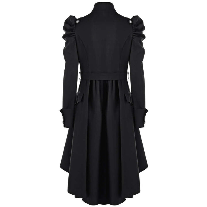 Elegant women's retro midi outerwear, jacket features a stylish standing collar.