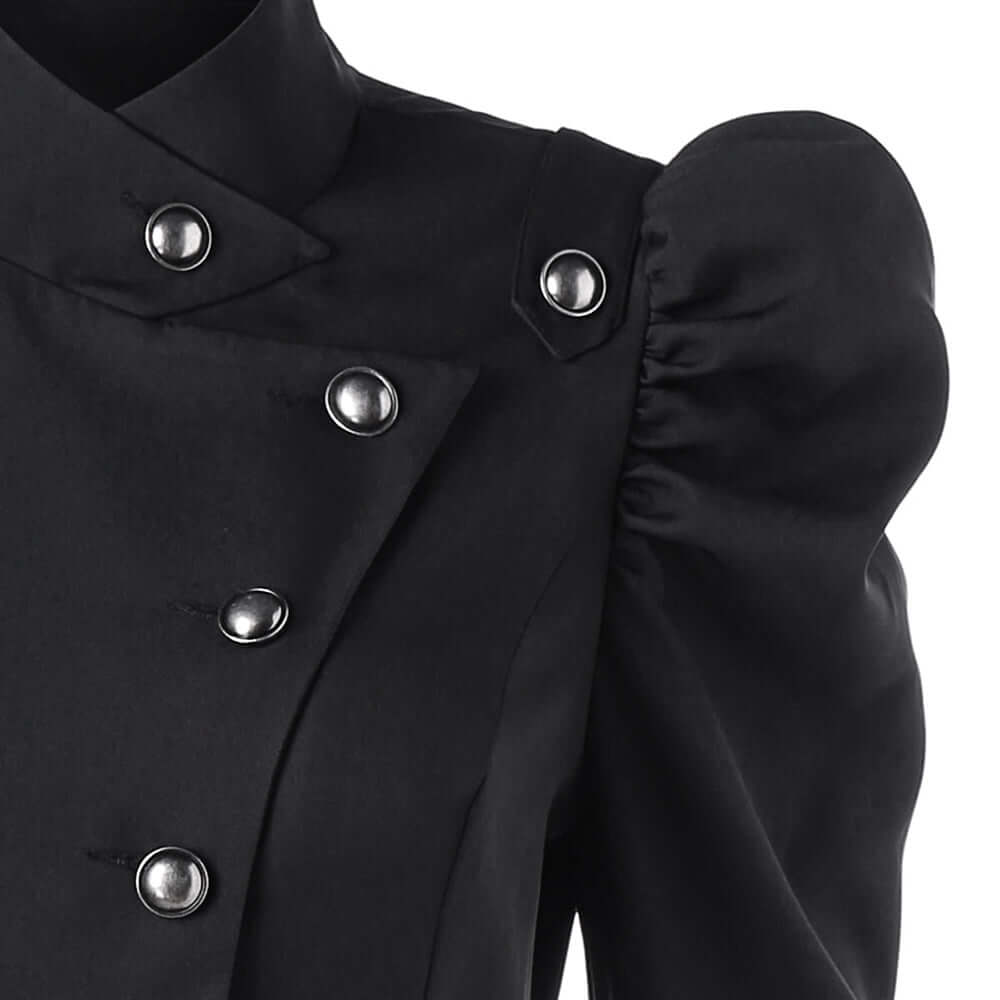 Ladies' classic retro midi jacket, refined with a sophisticated standing collar.