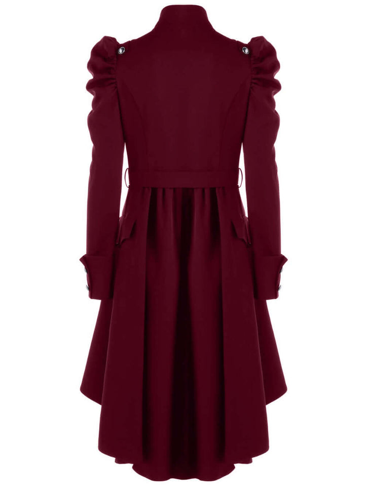 Stylish women's retro midi jacket, standing collar adds timeless elegance.