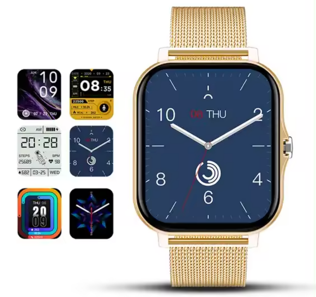 Elegant women's smartwatch with long battery life, featuring a stylish wristband and vibrant display.