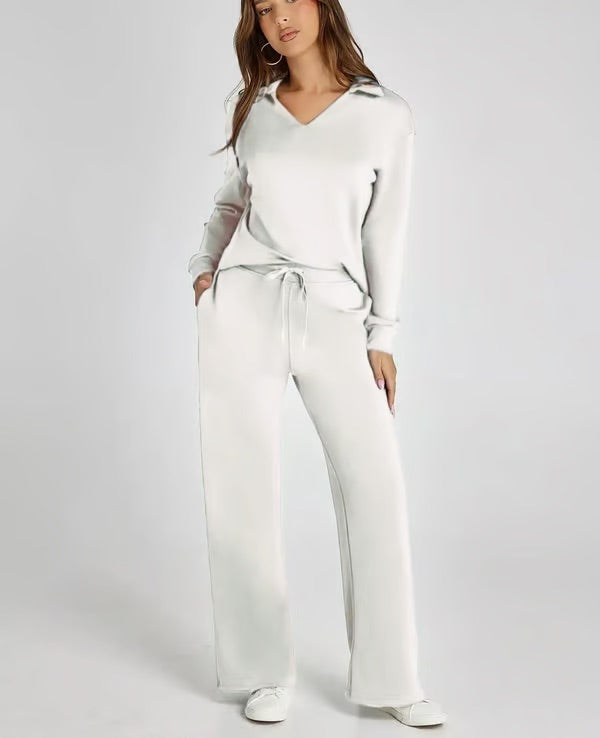 Elegant women's soft loungewear set, offering comfort & style in a breathable design.