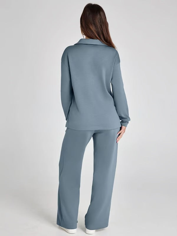 Soft women's loungewear set, a chic and comfortable two-piece for relaxed days.