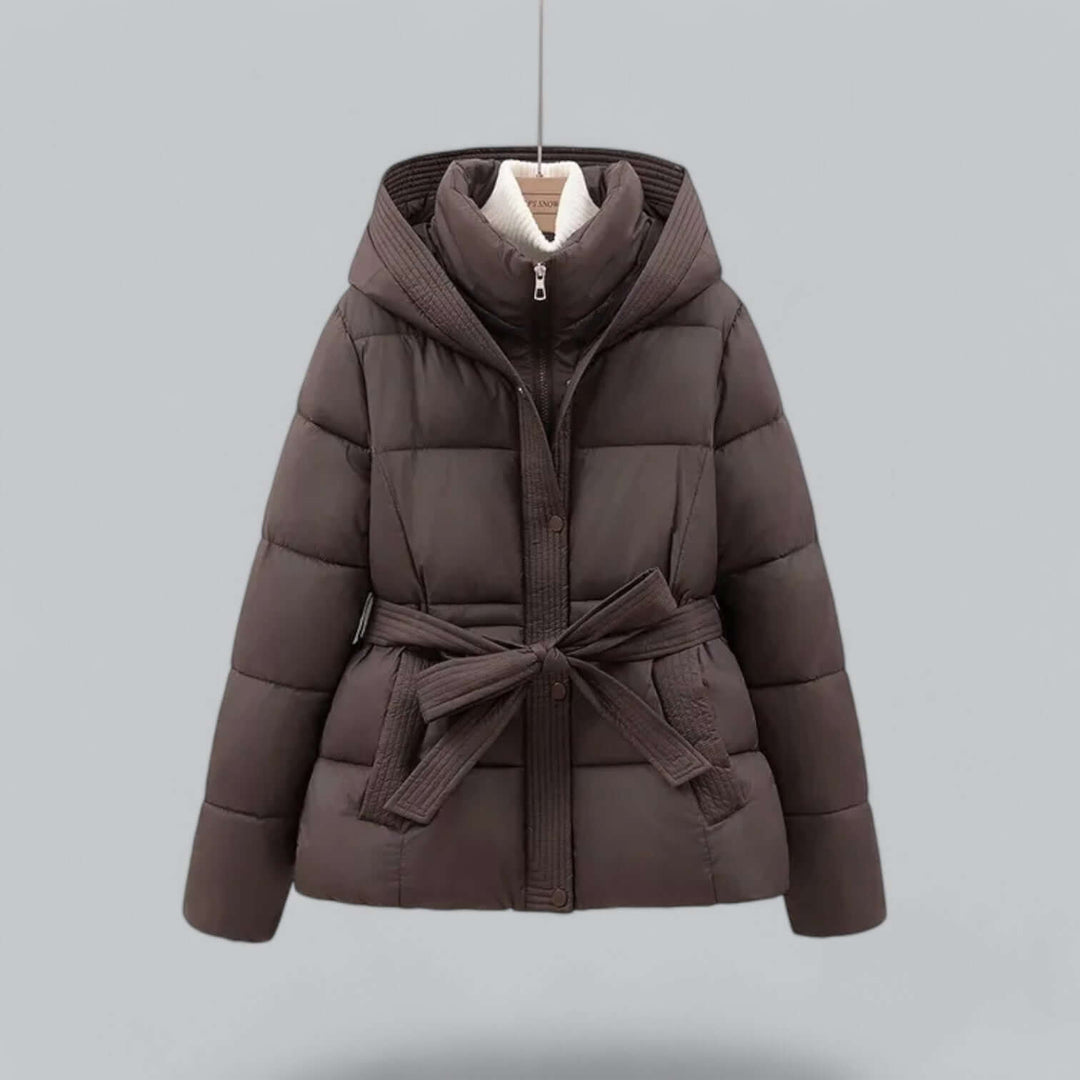 Waterproof & windproof women's winter parka coat. Warm, belted outerwear for ultimate cold weather protection.