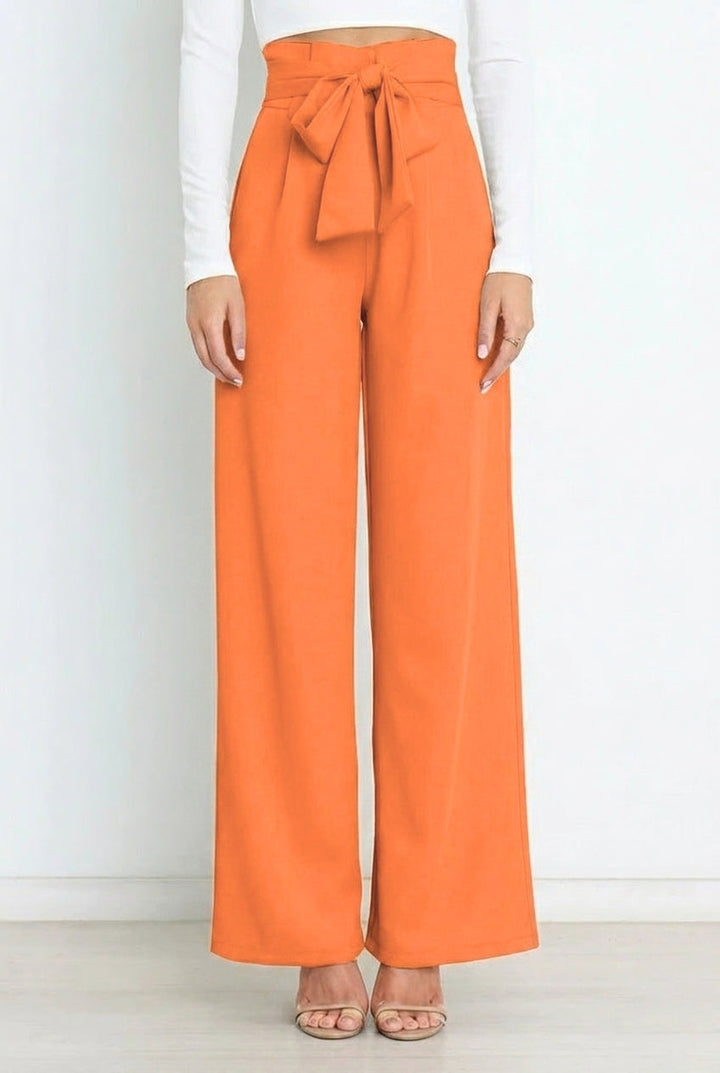 Stylish women's wide leg high waist trousers, comfortable work pants for office wear and professional business fashion.