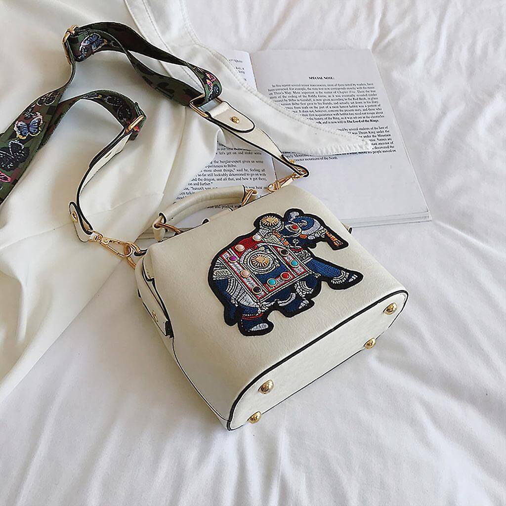 Unique bohemian women's handbag gift. Lightweight embroidered mandala shoulder bag for casual elegance.