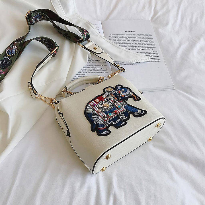 Unique bohemian women's handbag gift. Lightweight embroidered mandala shoulder bag for casual elegance.
