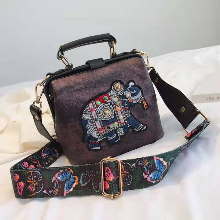 Durable embroidered mandala women's handbag. Lightweight bohemian shoulder bag, perfect for daily casual.