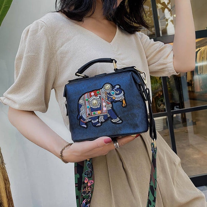 Colorful embroidered mandala bohemian purse. Lightweight women's shoulder bag for casual, stylish look.