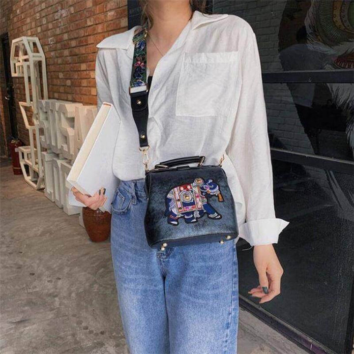 Charming bohemian women's shoulder handbag. Lightweight embroidered mandala purse, perfect for casual wear.