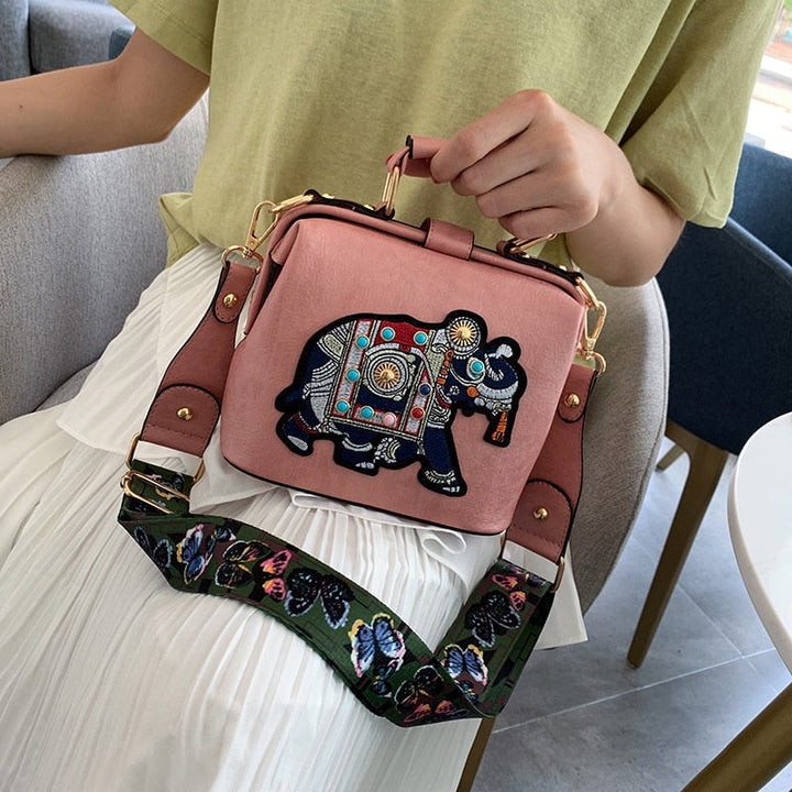 Giftable embroidered bohemian shoulder bag. Lightweight women's mandala crossbody purse for everyday use.