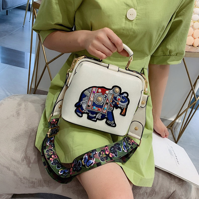Lightweight bohemian crossbody bag with embroidery. Stylish women's mandala shoulder bag for daily casual.