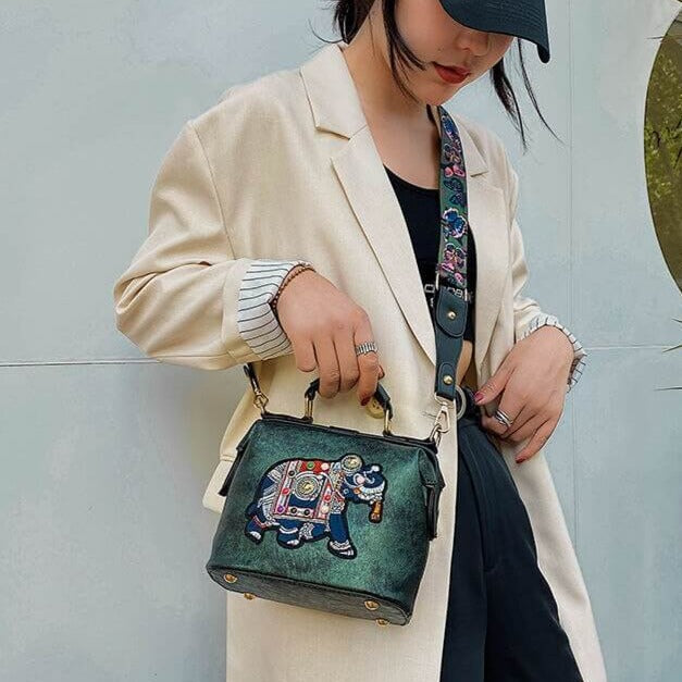 Boho chic lightweight women's shoulder bag. Embroidered mandala crossbody purse, perfect for casual style.