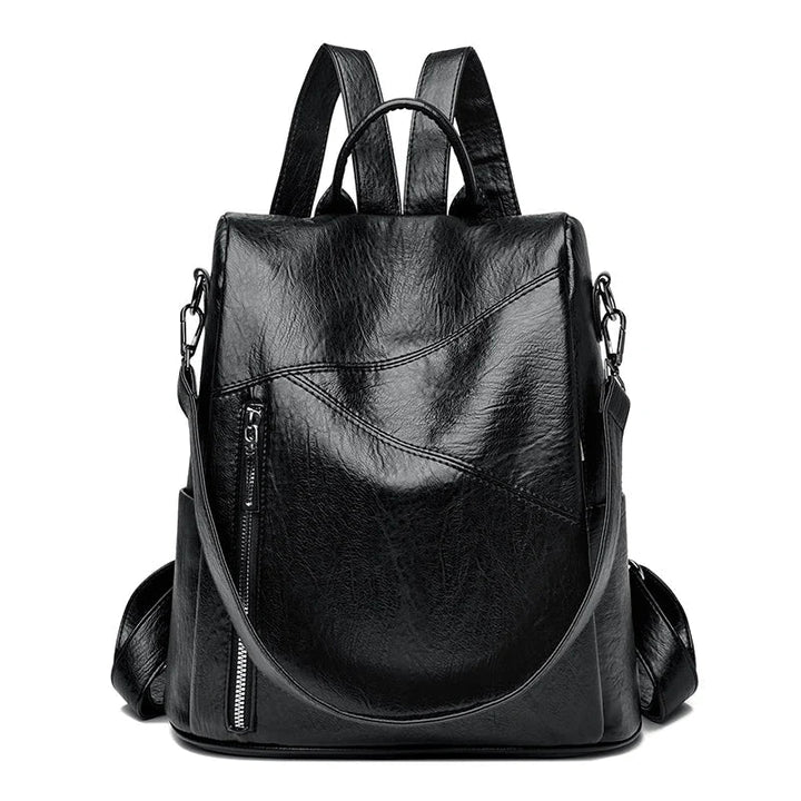 Everyday women's faux leather backpack, perfect for work or travel, chic and practical.