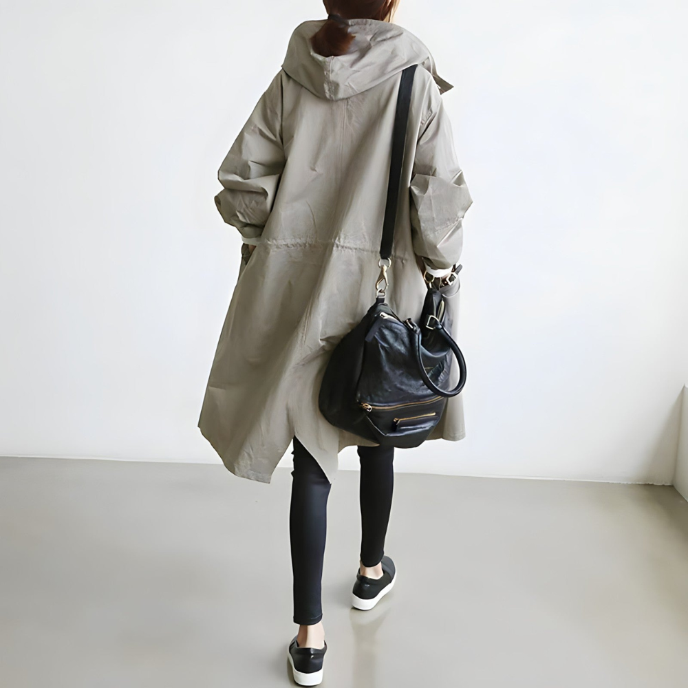 Elegant women's autumn winter fashion jacket. Chic long sleeve coat, ideal for everyday casual & layering.