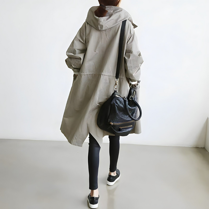 Elegant women's autumn winter fashion jacket. Chic long sleeve coat, ideal for everyday casual & layering.