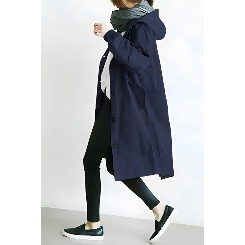 Chic women's casual jacket, fashionable for autumn winter. Cozy long sleeve ladies outerwear, everyday style.